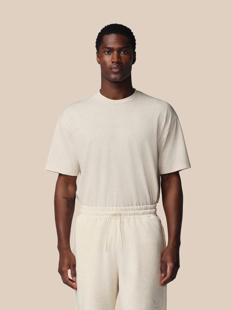 Men's Adapt Cotton Short Sleeve Loose Fit T-Shirt - Oatmeal Marl