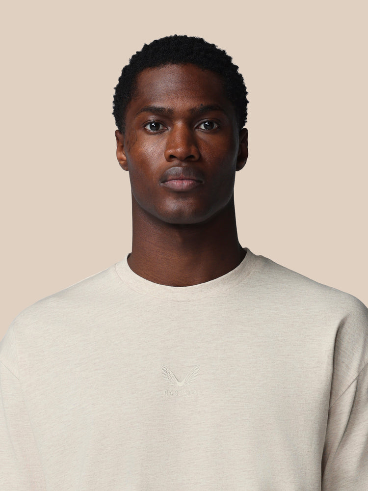 Men's Adapt Cotton Short Sleeve Loose Fit T-Shirt - Oatmeal Marl