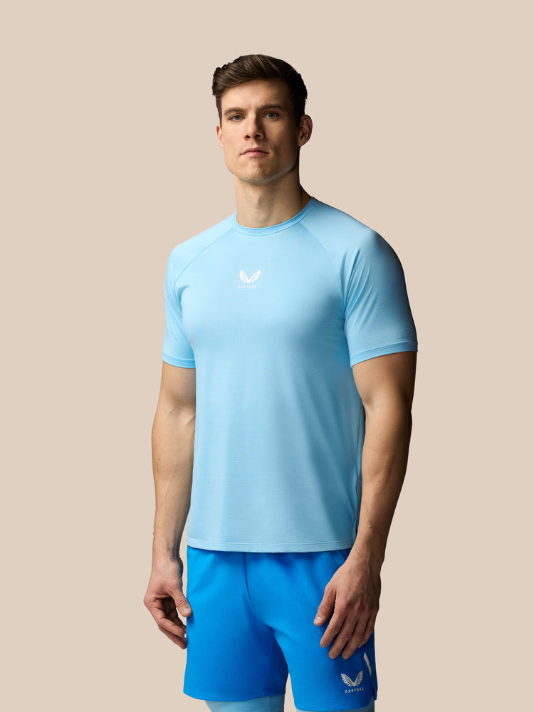 Men's Apex Tennis Short Sleeve T-Shirt - Sky Blue