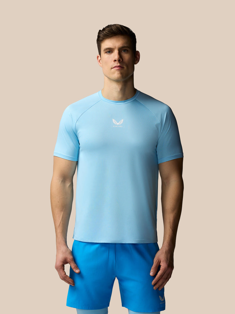 Men's Apex Tennis Short Sleeve T-Shirt - Sky Blue