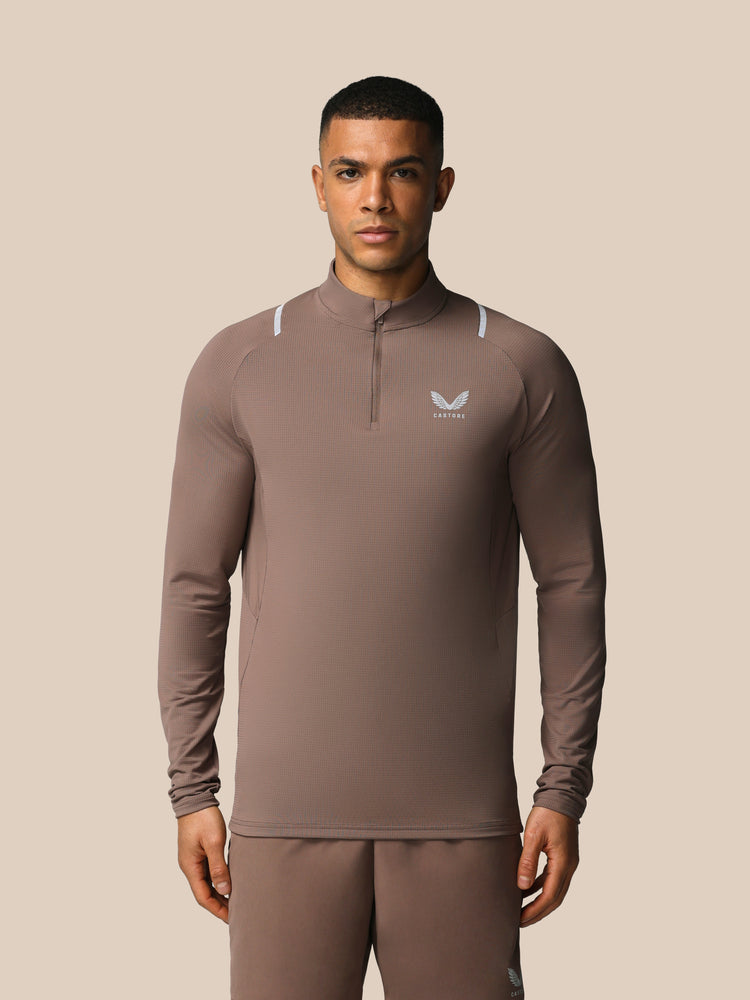 Men's Apex Training 1/4 Zip Top - Deep Taupe