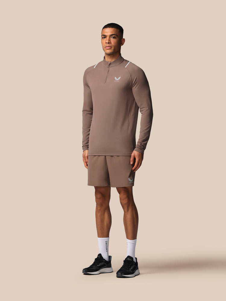 Men's Apex Training 1/4 Zip Top - Deep Taupe