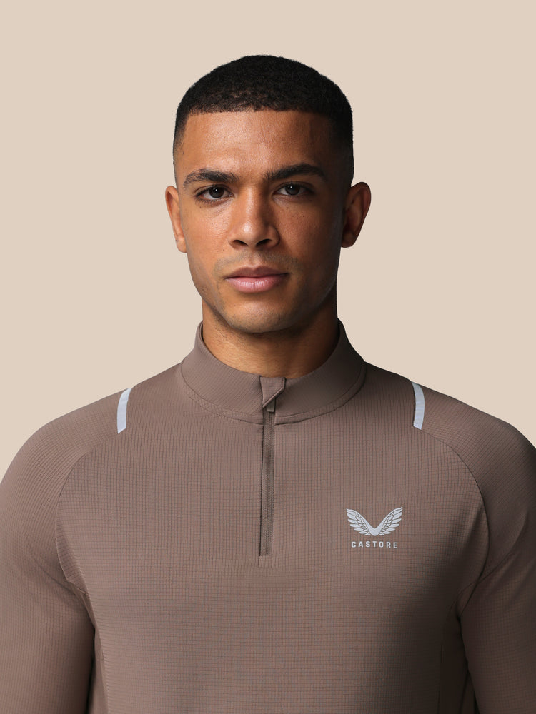Men's Apex Training 1/4 Zip Top - Deep Taupe