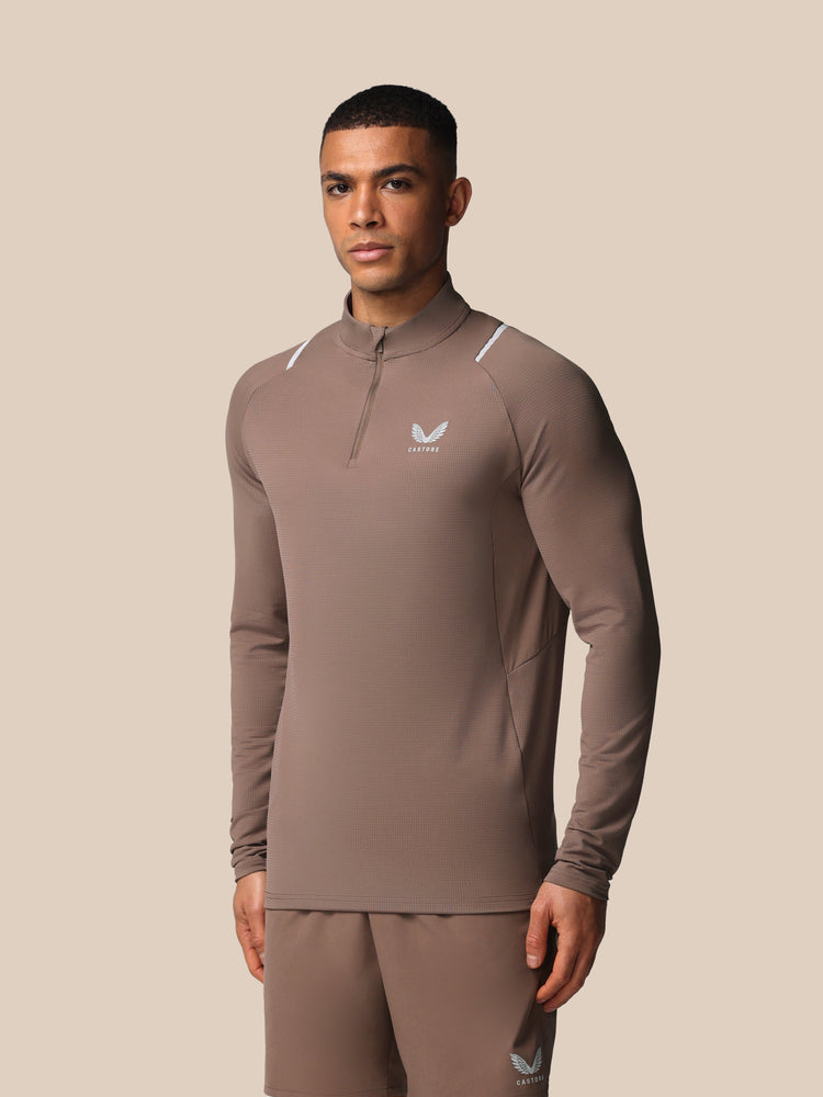 Men's Apex Training 1/4 Zip Top - Deep Taupe
