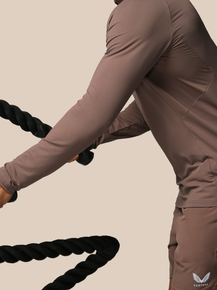 Men's Apex Training 1/4 Zip Top - Deep Taupe