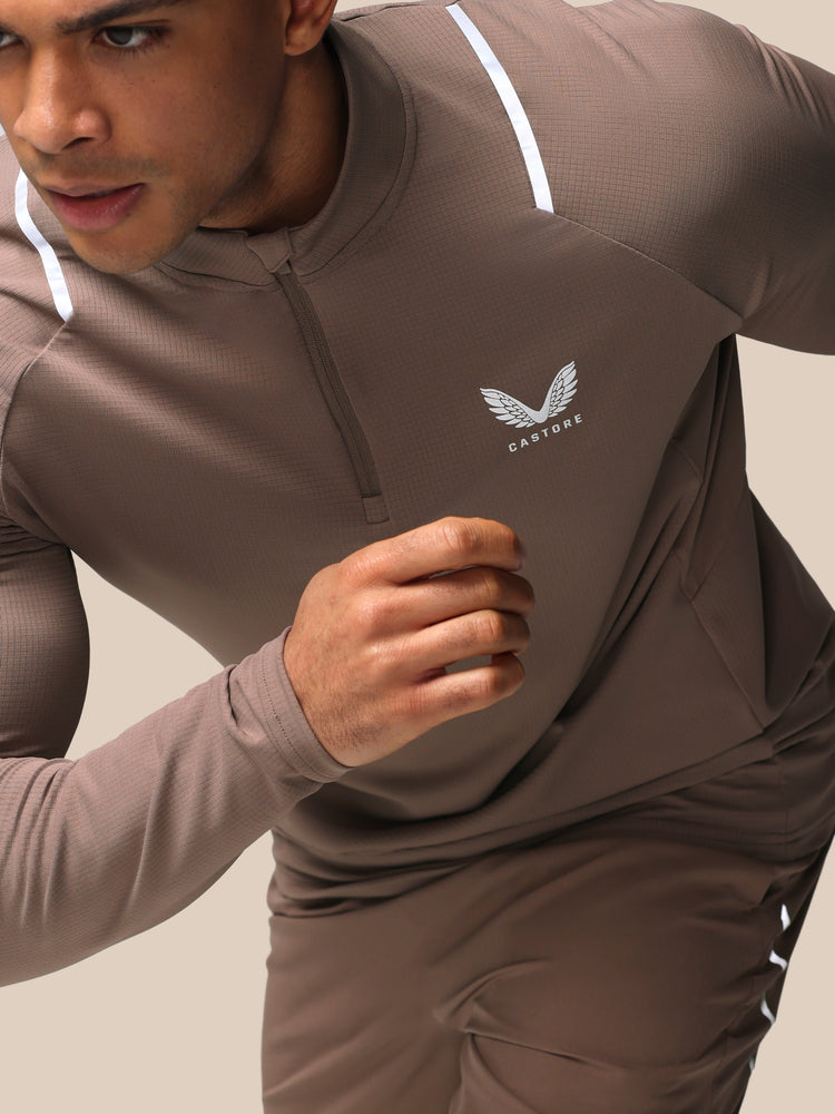 Men's Apex Training 1/4 Zip Top - Deep Taupe