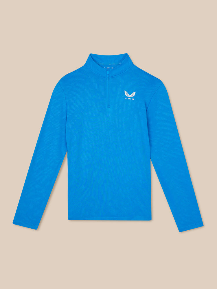 Men's Adapt All-Over Print Quarter Zip Long Sleeve Top - Blue