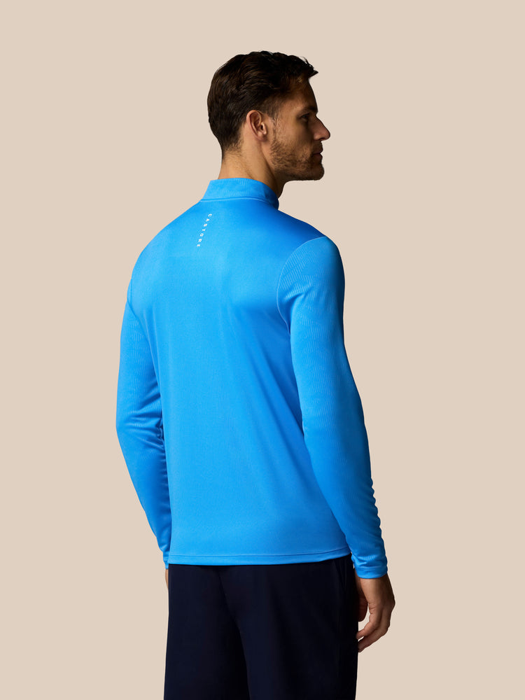 Men's Adapt All-Over Print Quarter Zip Long Sleeve Top - Blue