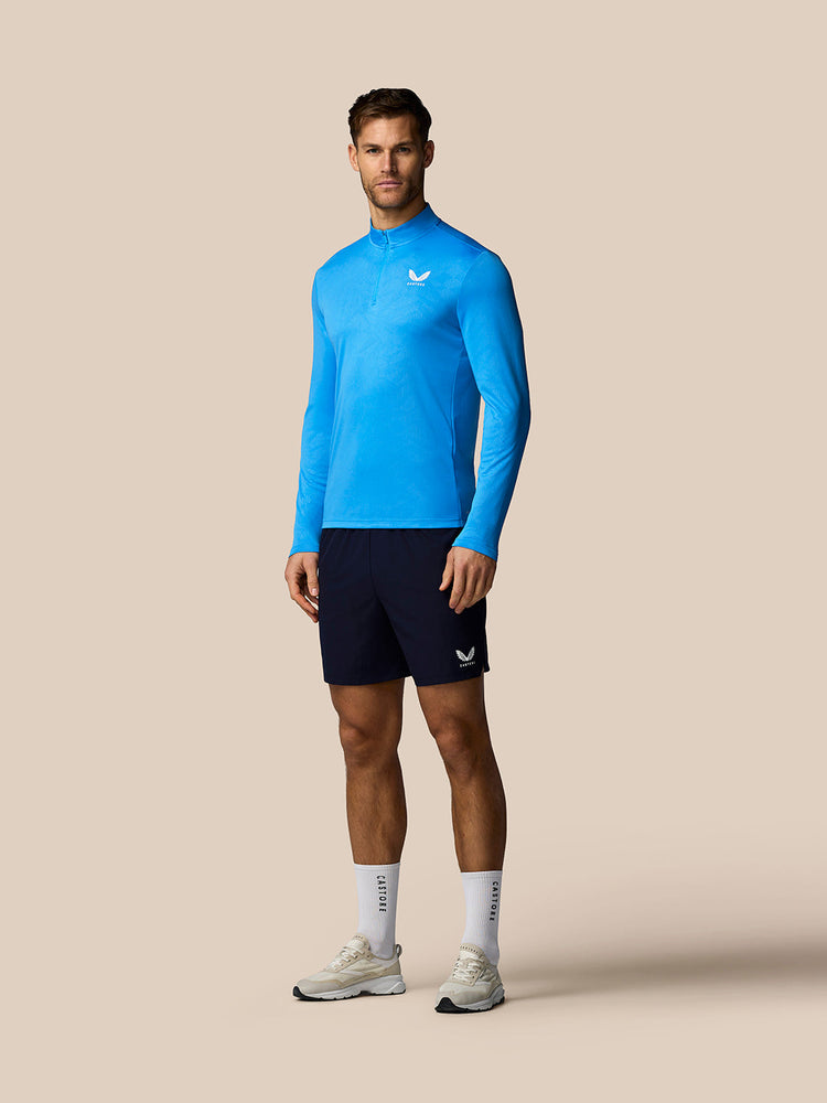 Men's Adapt All-Over Print Quarter Zip Long Sleeve Top - Blue