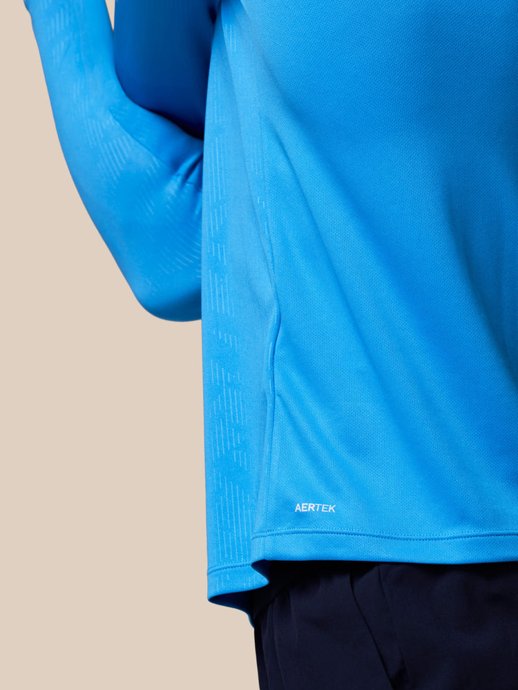 Men's Adapt All-Over Print Quarter Zip Long Sleeve Top - Blue