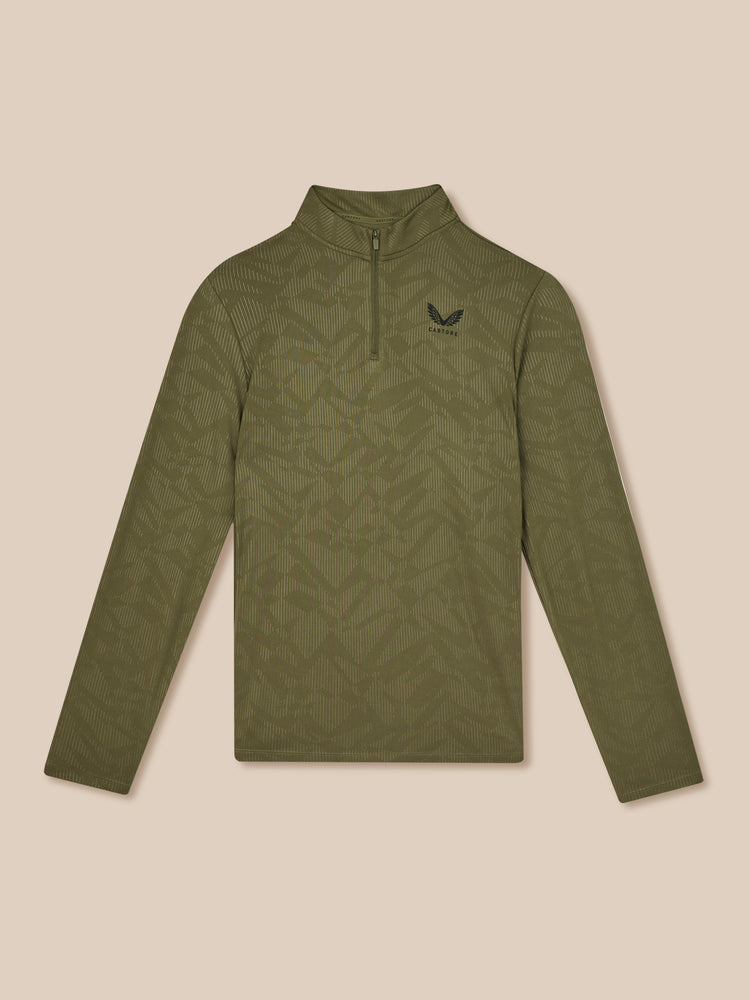 Men's Adapt All-Over Print Quarter Zip Long Sleeve Top - Ivy Green
