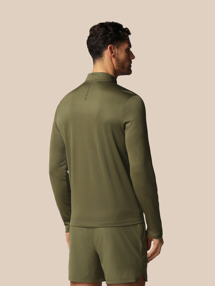 Men's Adapt All-Over Print Quarter Zip Long Sleeve Top - Ivy Green