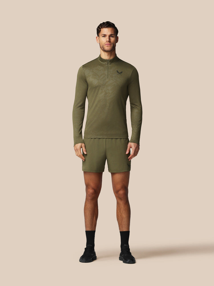 Men's Adapt All-Over Print Quarter Zip Long Sleeve Top - Ivy Green