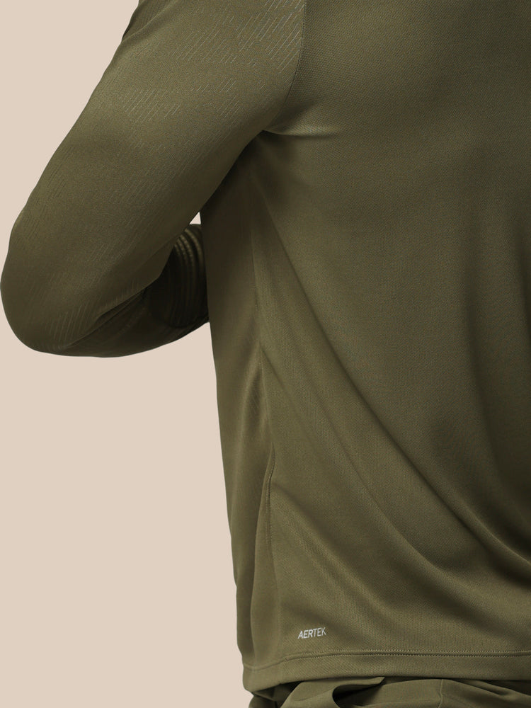 Men's Adapt All-Over Print Quarter Zip Long Sleeve Top - Ivy Green