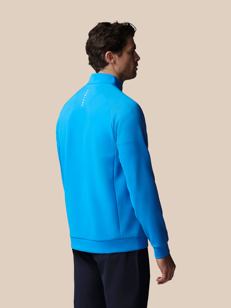 Men's Golf Flex Debossed Quarter Zip Long Sleeve Top - Blue