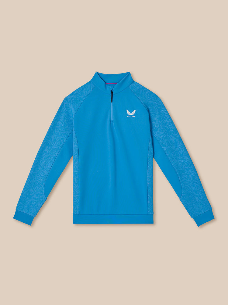 Men's Golf Flex Debossed Quarter Zip Long Sleeve Top - Blue