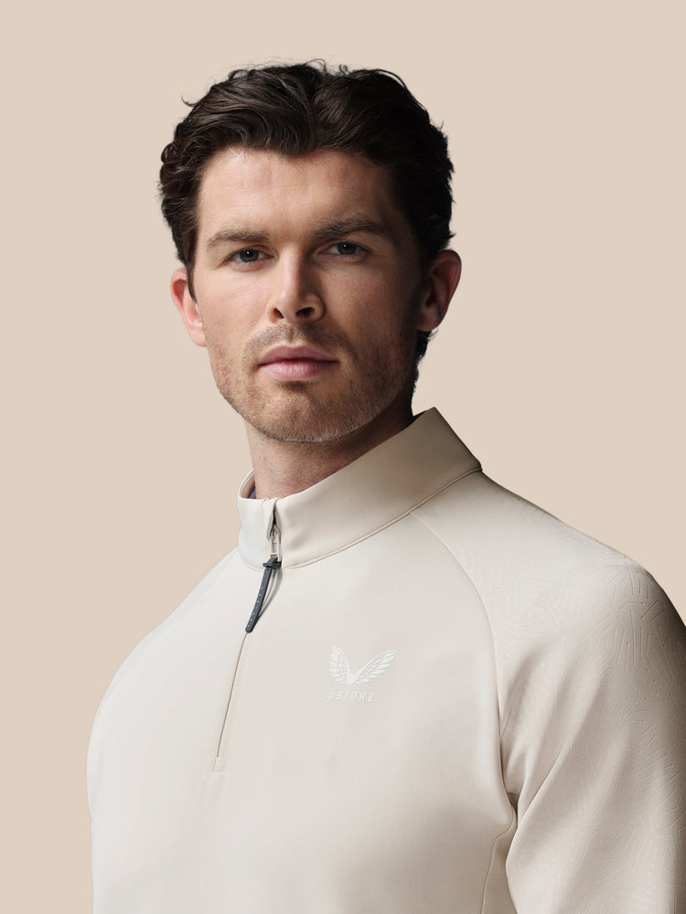 Men's Golf Flex Debossed Quarter Zip Long Sleeve Top - Windchime