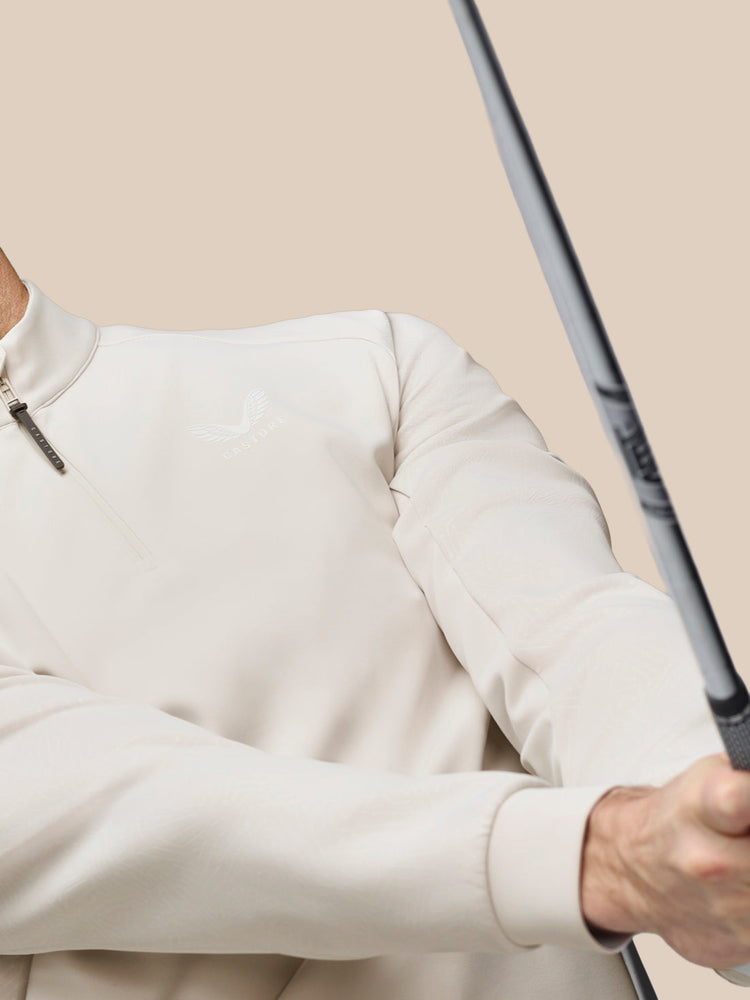 Men's Golf Flex Debossed Quarter Zip Long Sleeve Top - Windchime
