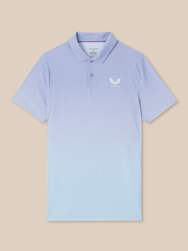 Men's Golf Map Printed Short Sleeve Polo Top - Lavender