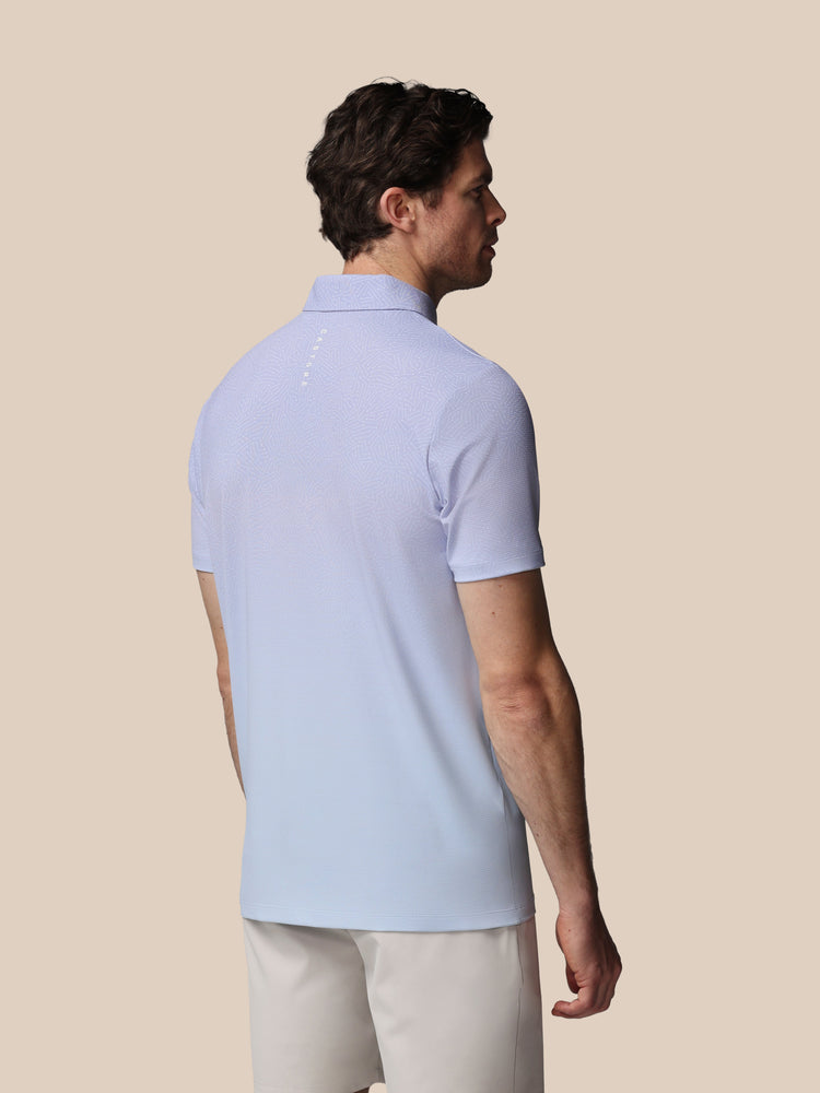 Men's Golf Map Printed Short Sleeve Polo Top - Lavender