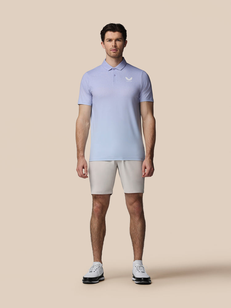 Men's Golf Map Printed Short Sleeve Polo Top - Lavender