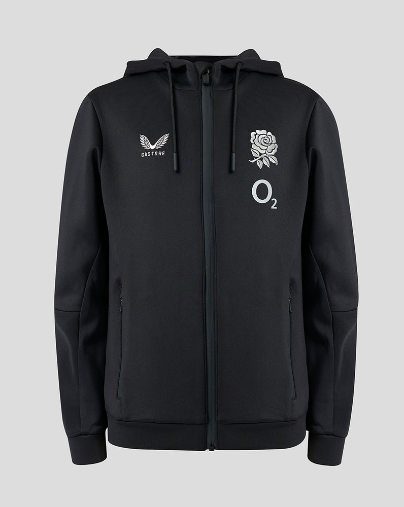 England Rugby 26/27 Juniors Travel Flex Zip Up Hoodie - Black