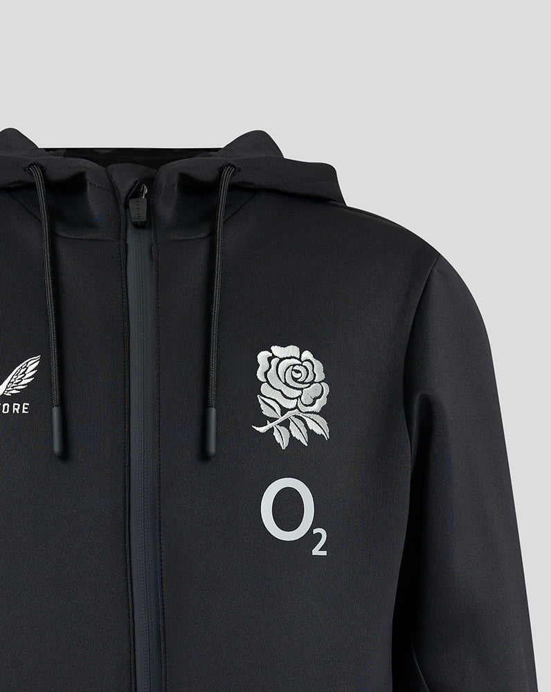 England Rugby 26/27 Juniors Travel Flex Zip Up Hoodie - Black