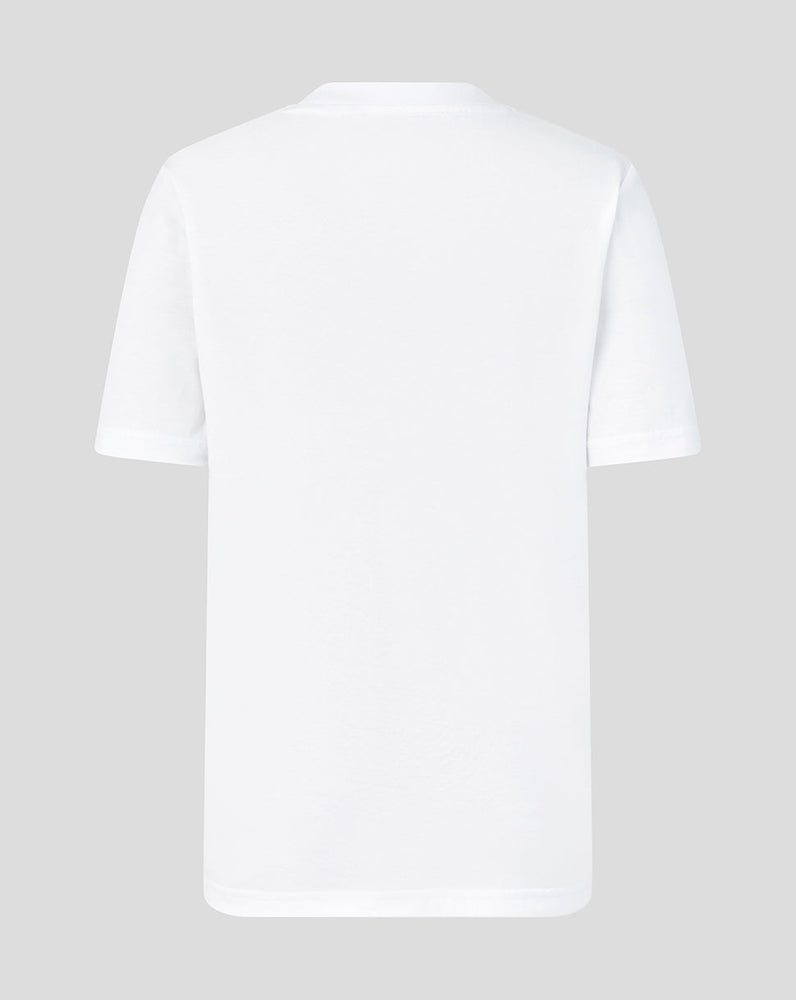 White t-shirt on a light gray background