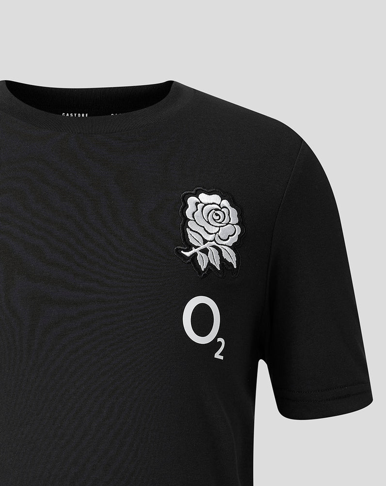 England Rugby 26/27 Juniors Travel T-Shirt - Black