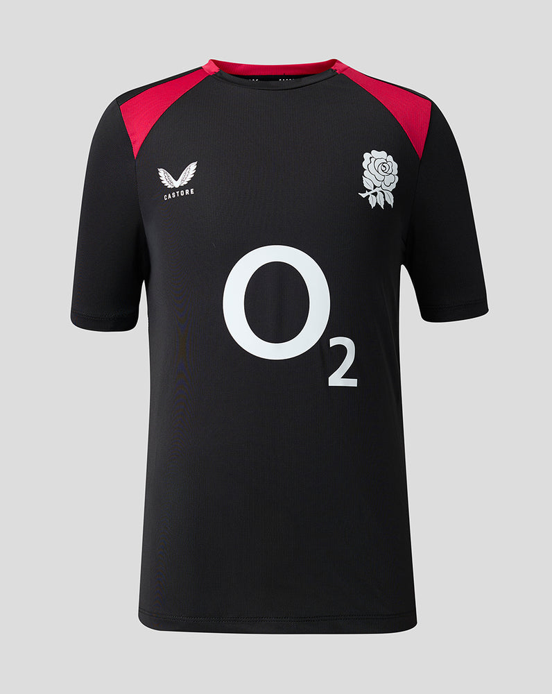 England Rugby 26/27 Juniors Training Short Sleeve T-Shirt - Black