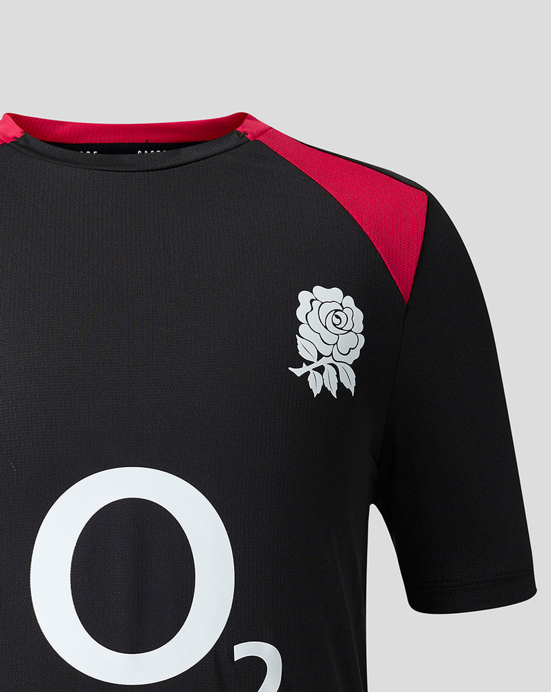 England Rugby 26/27 Juniors Training Short Sleeve T-Shirt - Black