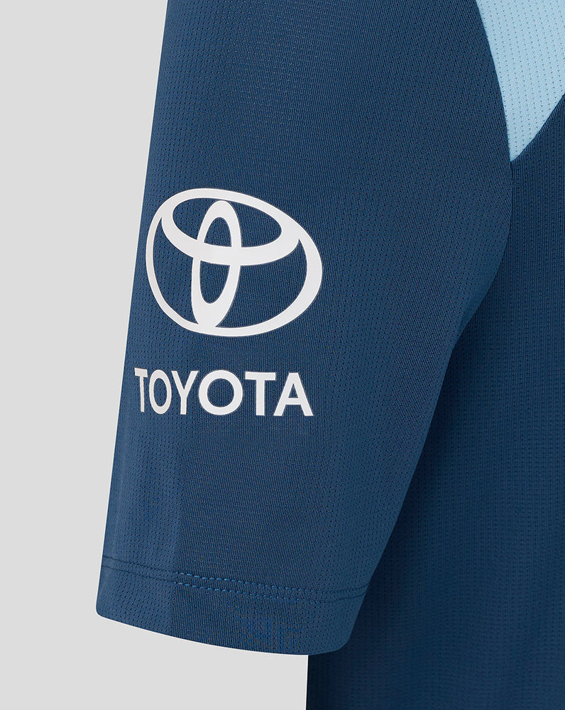 Navy sleeve with Toyota logo on a light gray background
