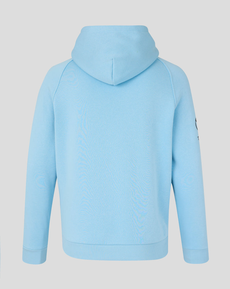 Light blue hoodie on a gray background