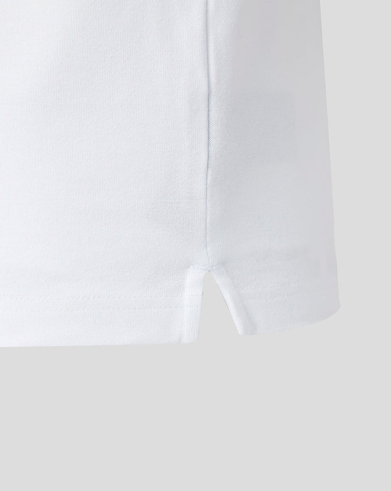 Close-up of a white shirt with a collar on a light gray background