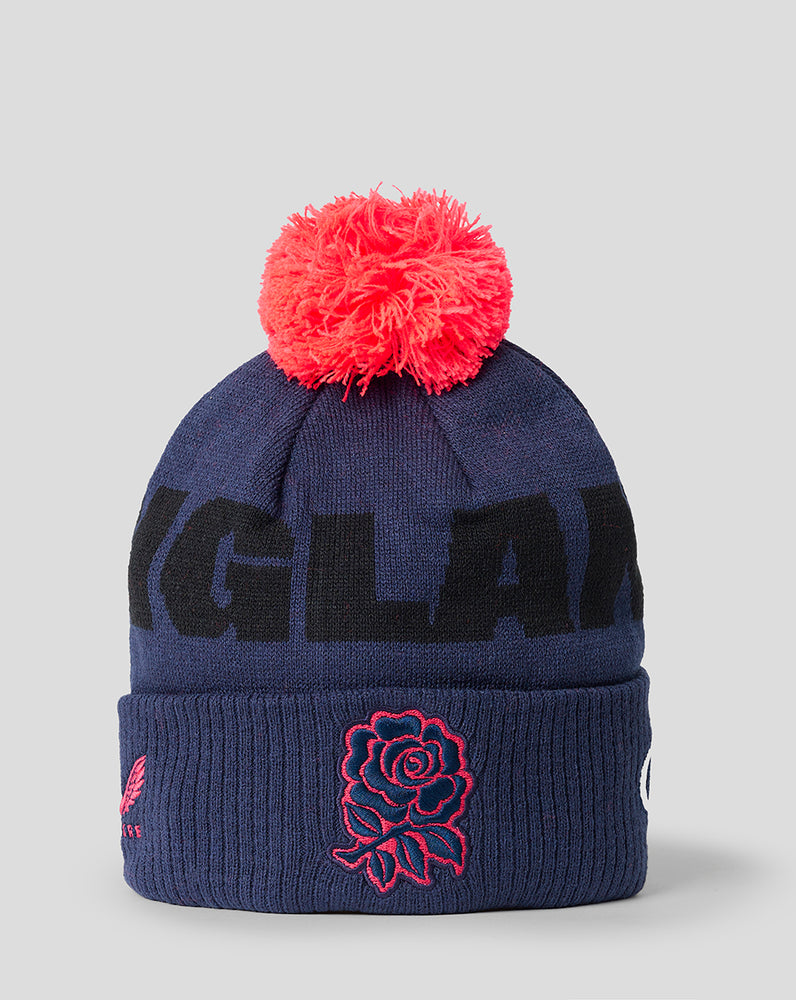 England Rugby 26/27 Unisex Bobble Beanie Hat - Rhodonite