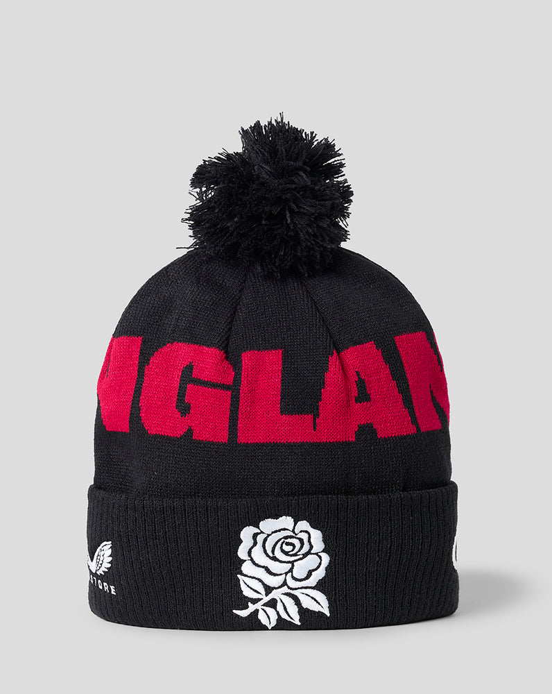 England Rugby 26/27 Unisex Bobble Beanie Hat - Red