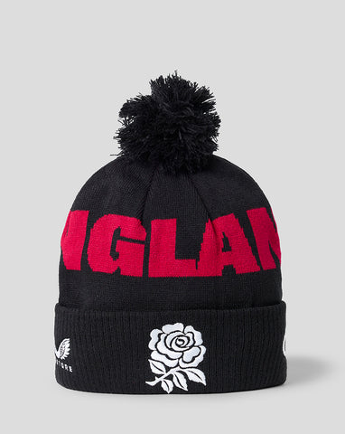 England Rugby 26/27 Unisex Bobble Beanie Hat - Red