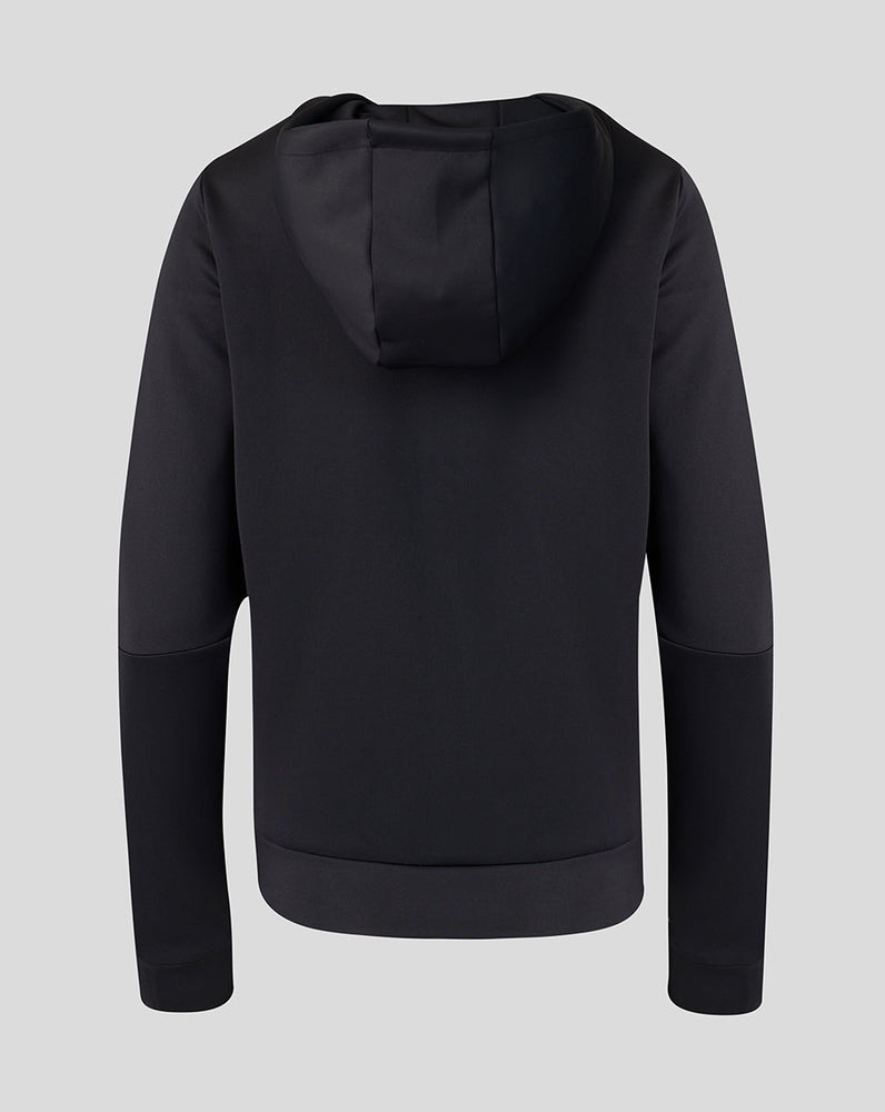 Black hoodie on a light gray background