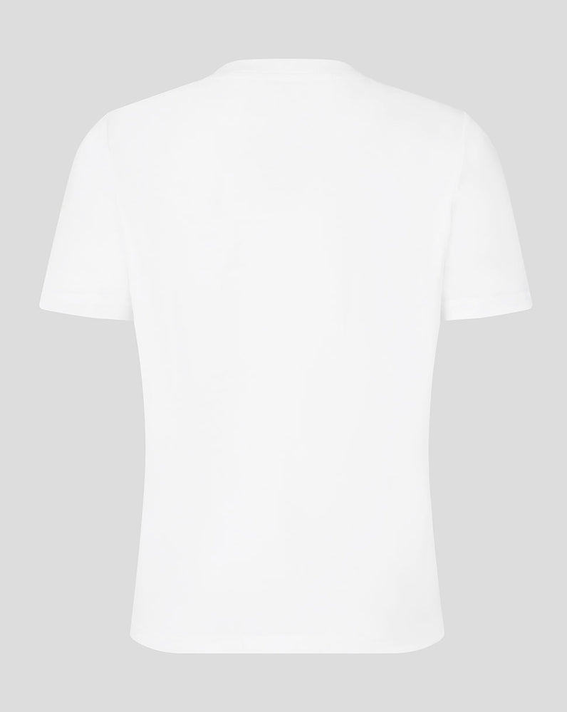 Plain white t-shirt on a light gray background
