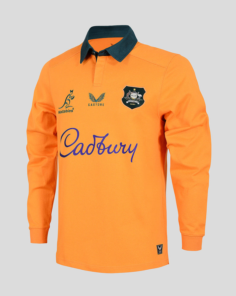 Men's Wallabies Classic Long Sleeve Home Shirt - Gold