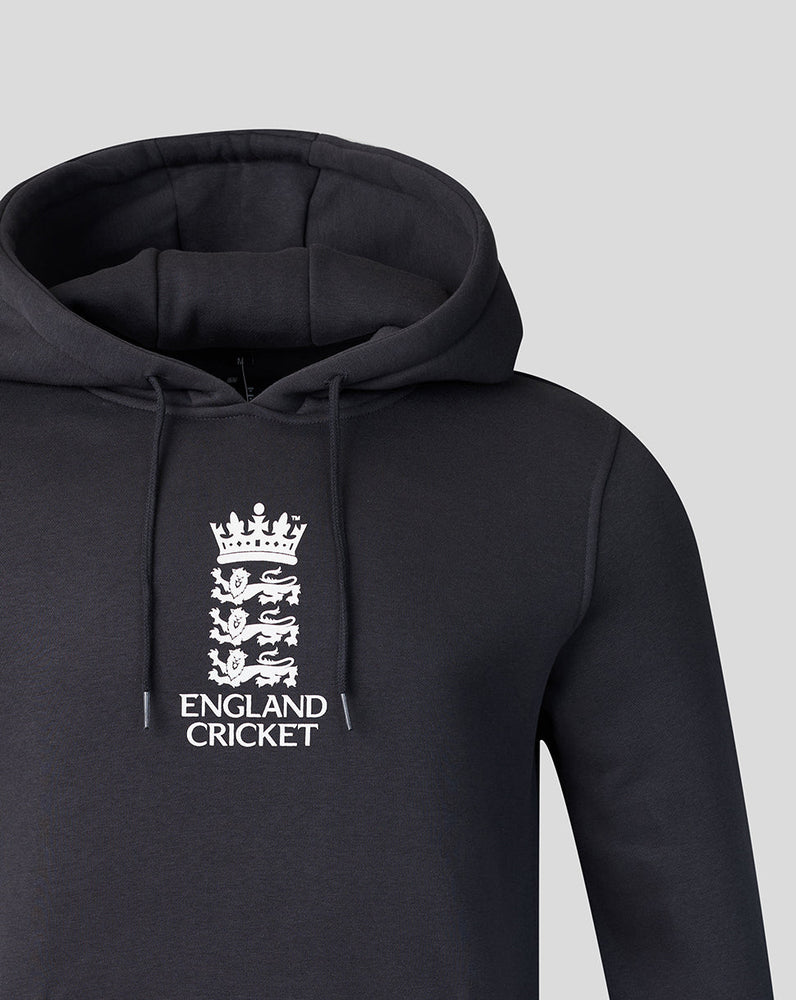 Black hoodie with England Cricket logo on a gray background