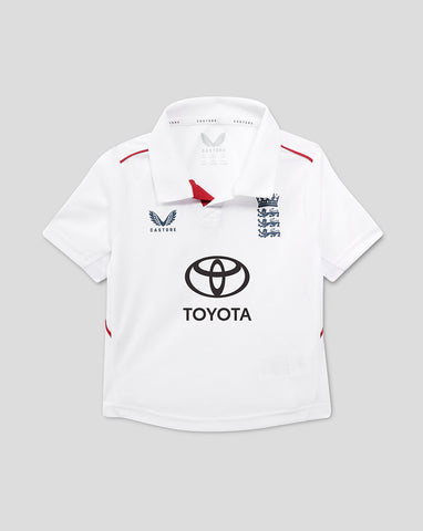 ENGLAND CRICKET TEST INFANT REPLICA SHORT SLEEVE SHIRT 25/26