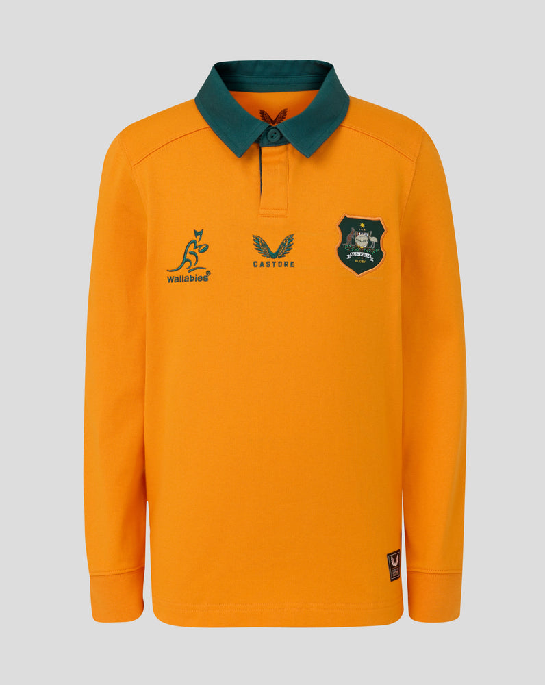 Junior Wallabies Classic Long Sleeve Home Shirt - Gold