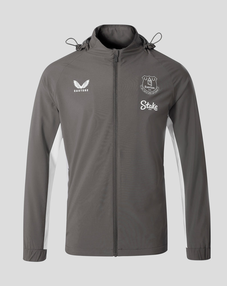 Everton FC Men's 25/26 Performance Packable Hood Shower Jacket - Thunderstorm