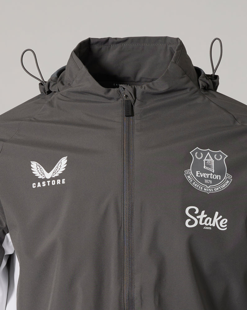 Everton FC Men's 25/26 Performance Packable Hood Shower Jacket - Thunderstorm