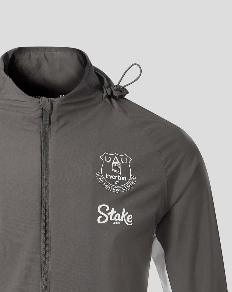 Everton FC Men's 25/26 Performance Packable Hood Shower Jacket - Thunderstorm
