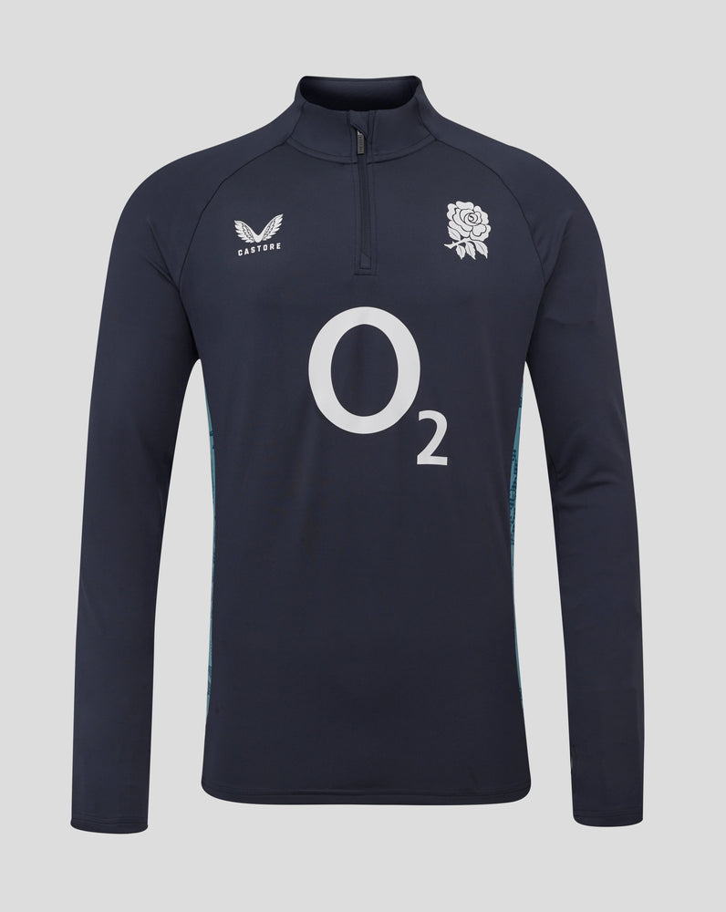 Men's England Rugby 25/26 Performance Long Sleeve Midlayer Top - Inkwell