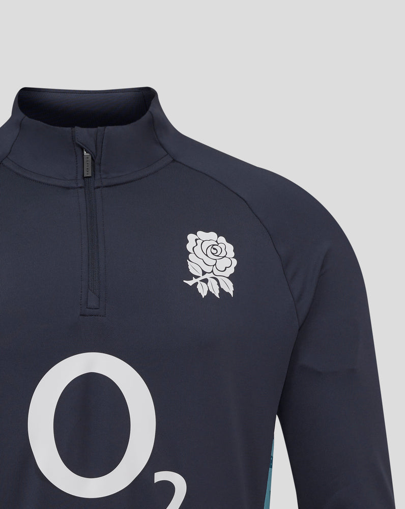 Men's England Rugby 25/26 Performance Long Sleeve Midlayer Top - Inkwell