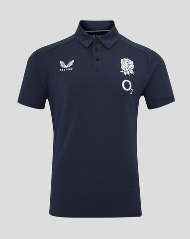 Men's England Rugby 25/26 Travel Short Sleeve Polo - Inkwell