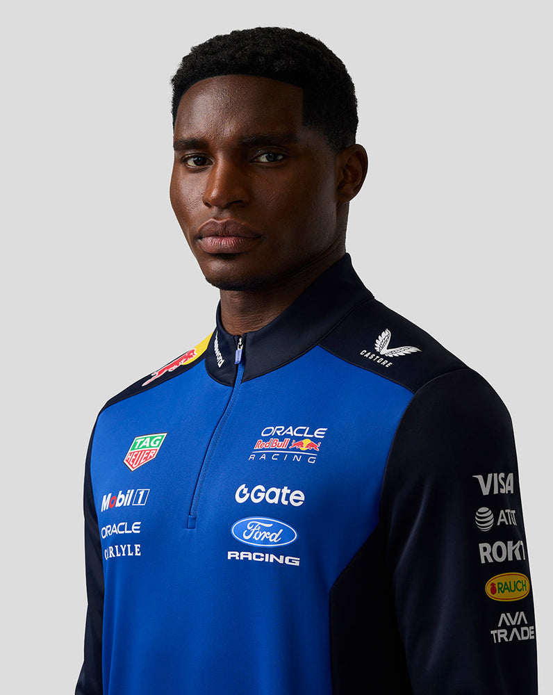Oracle Red Bull Racing Unisex Teamline Quarter Zip Midlayer - Night Sky / Surf The Web